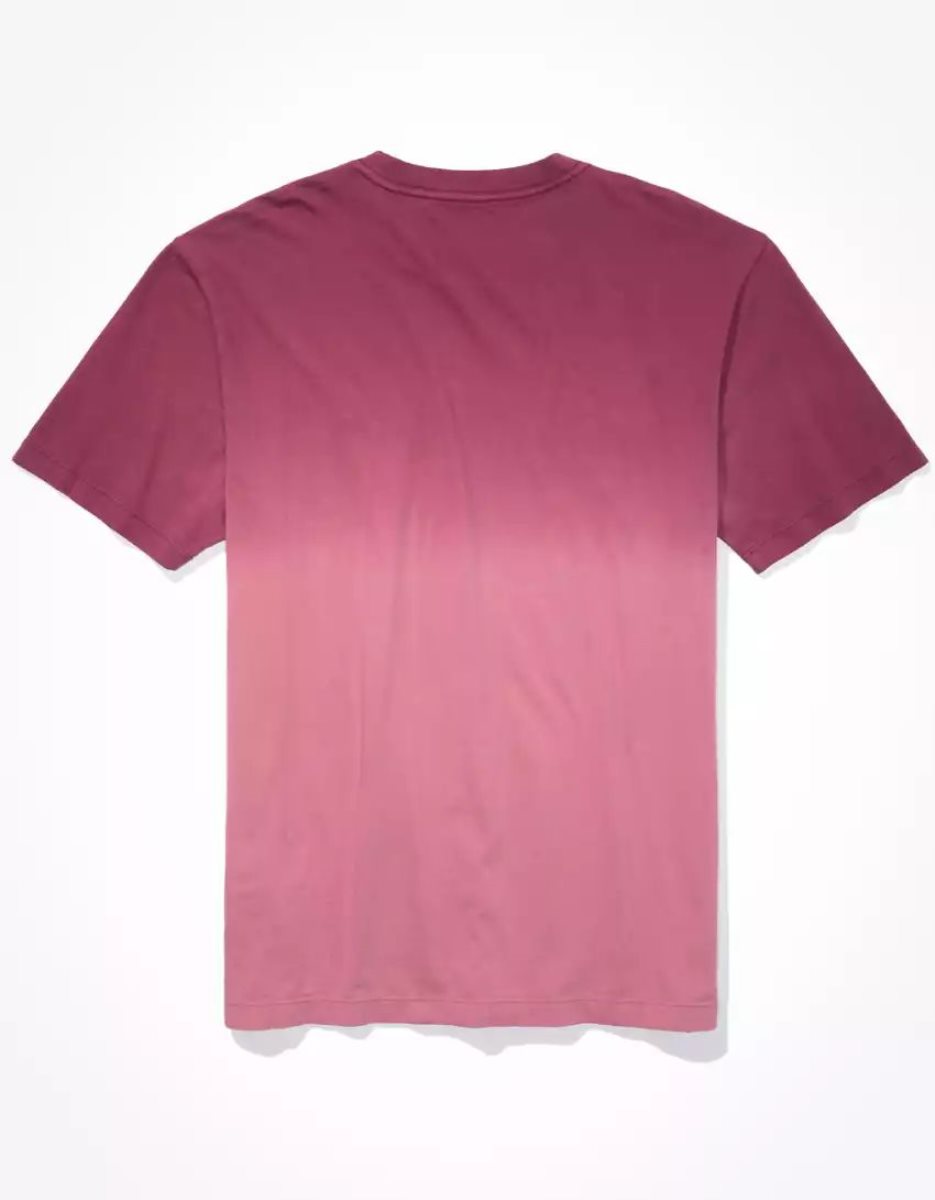 T Shirts American Eagle AE Super Soft Legend Dip-Dye Rouge Homme | WIR-63959212